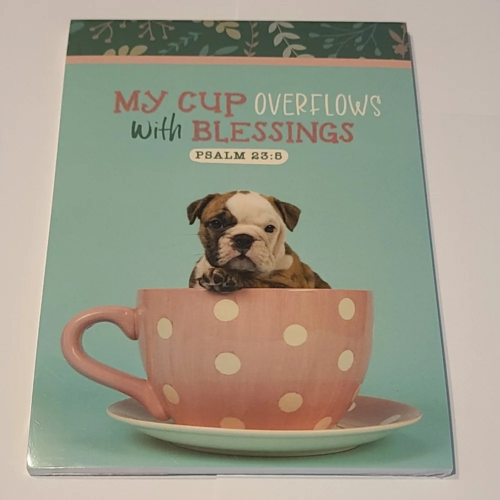 Notepad Dog My Cup Overflows With Blessings Scripture